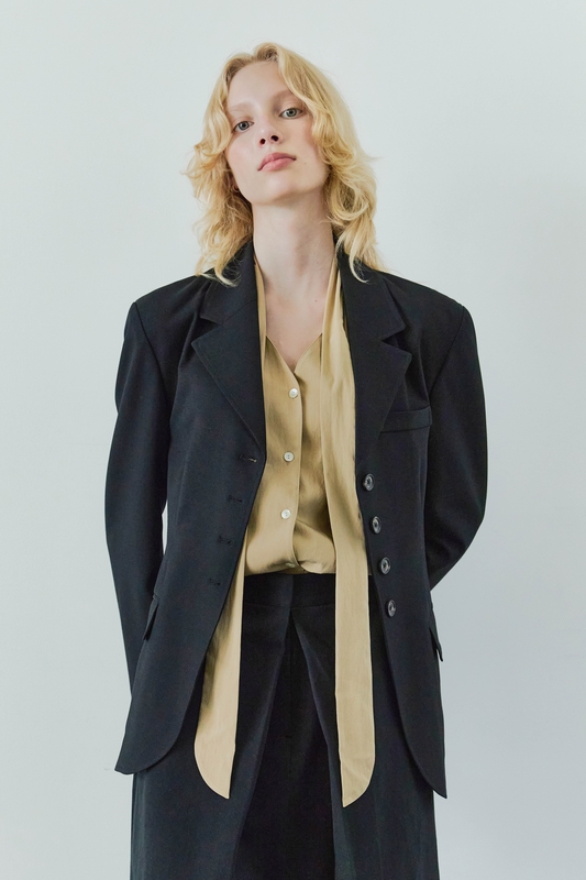 TAILORED SINGLE JACKET / BLACK