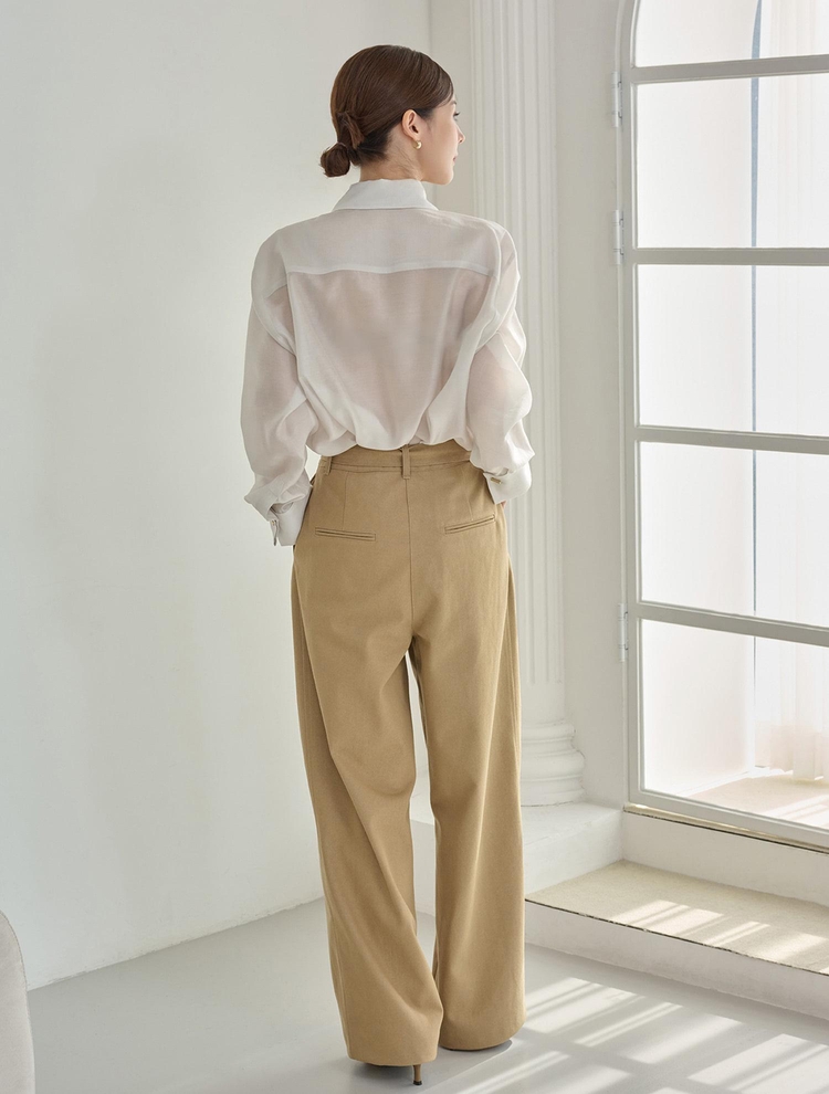 골드버튼 텐셀 블라우스아이보리 GOLD BOTTON TENCEL BLOUSE IVORY