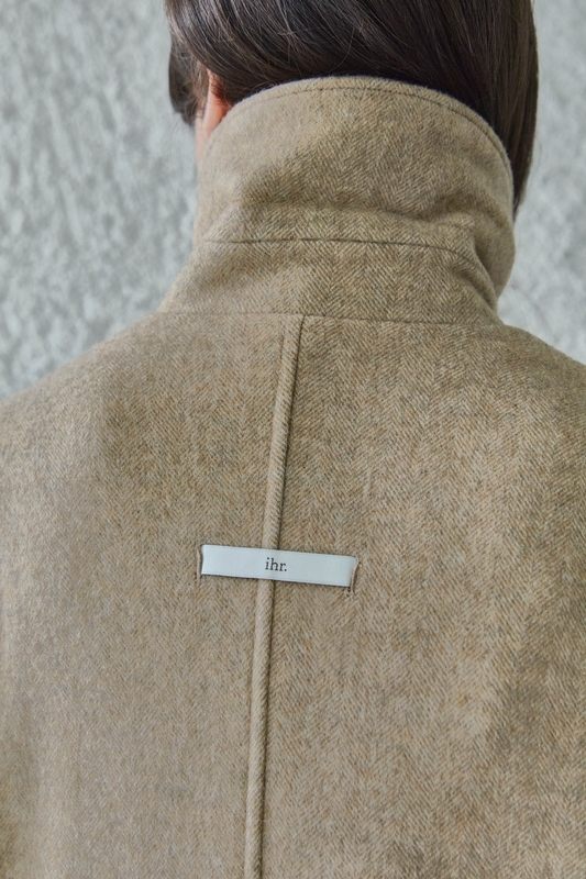 MERINO WOOL PEA COAT / BIEGE