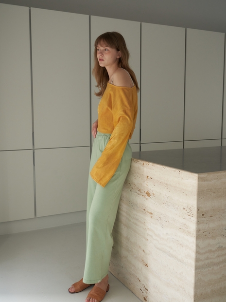 Natural Wide Pants - Teal [Natural Dyed]