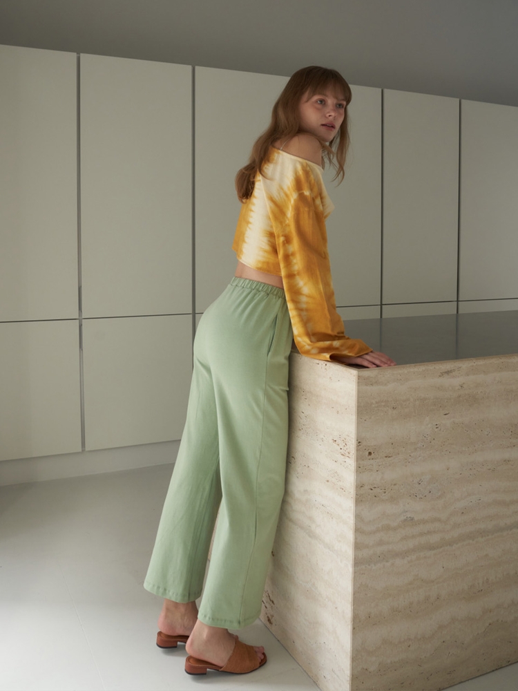 Natural Wide Pants - Teal [Natural Dyed]