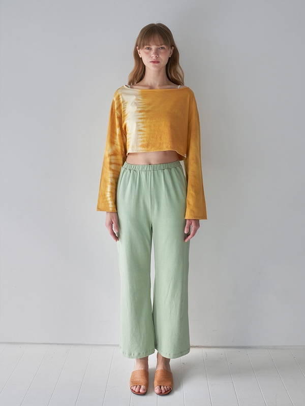 Natural Wide Pants - Teal [Natural Dyed]