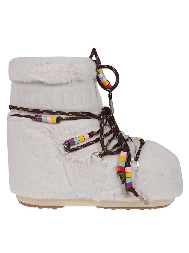 문 부츠 FW24 ICON LOW FAUX FUR BEADS BOOTS 80D1409470 White