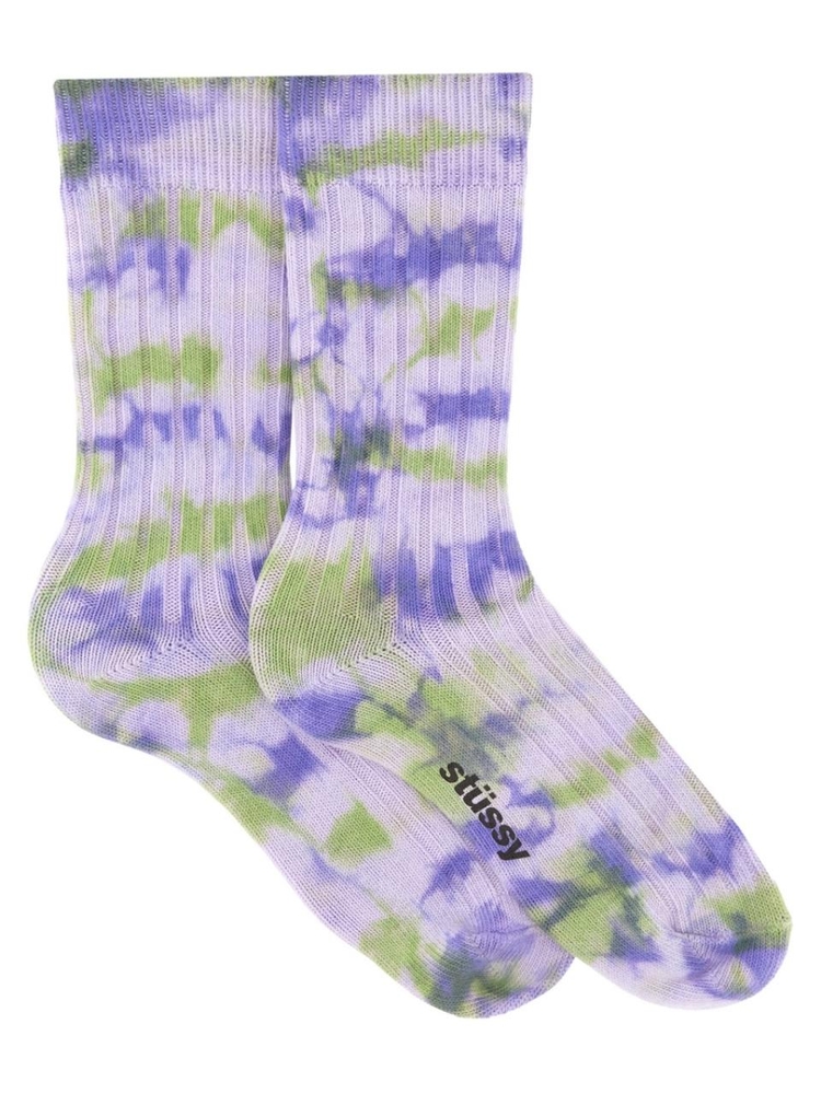 스투시 FW23 MULTI DYED RIBBED SOCKS 138906_PURPLE/GREEN MULTICOLOUR