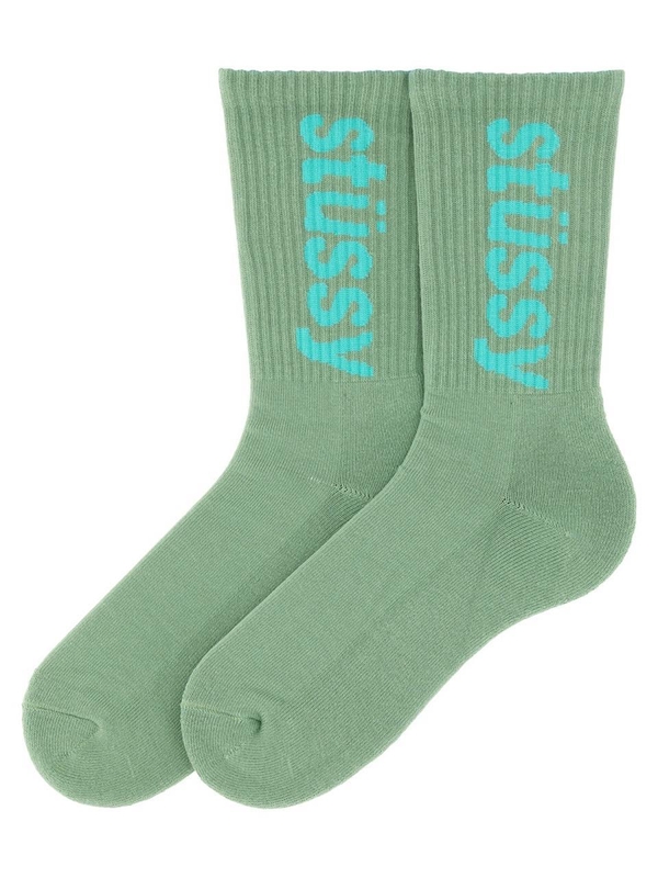 스투시 FW23 HELVETICA SOCKS FA138845_PIAQPISTACHIO/AQUA MULTICOLOUR