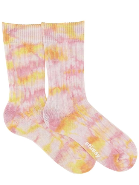 스투시 FW23 MULTI DYED RIBBED SOCKS 138906_TUMERIC/PINK MULTICOLOUR