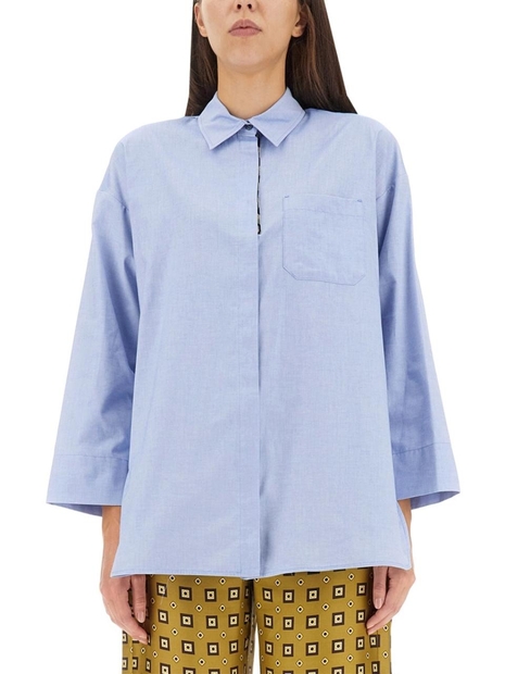 S 막스마라 FW23 COTTON SHIRT 2391160839600_176001 AZURE