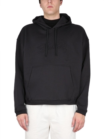 스투시 SS23 HOODED SWEATSHIRT WITH LOGO 118516SP_BLAC BLACK