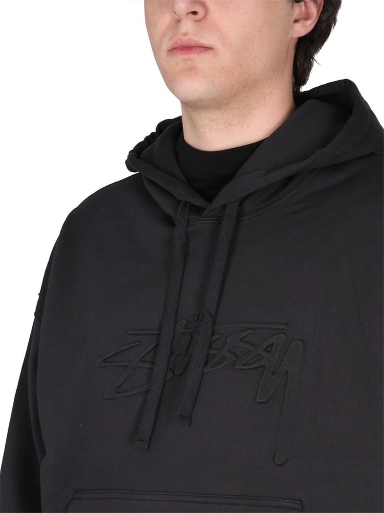 스투시 SS23 HOODED SWEATSHIRT WITH LOGO 118516SP_BLAC BLACK