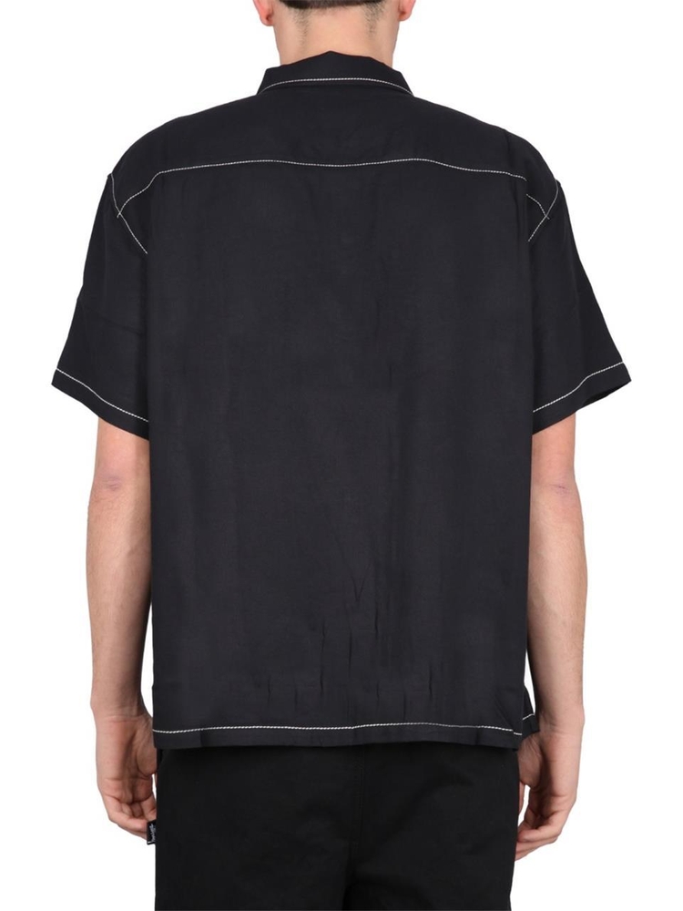 스투시 SS23 SHIRT WITH CONTRAST STITCHING 1110235_BLAC BLACK