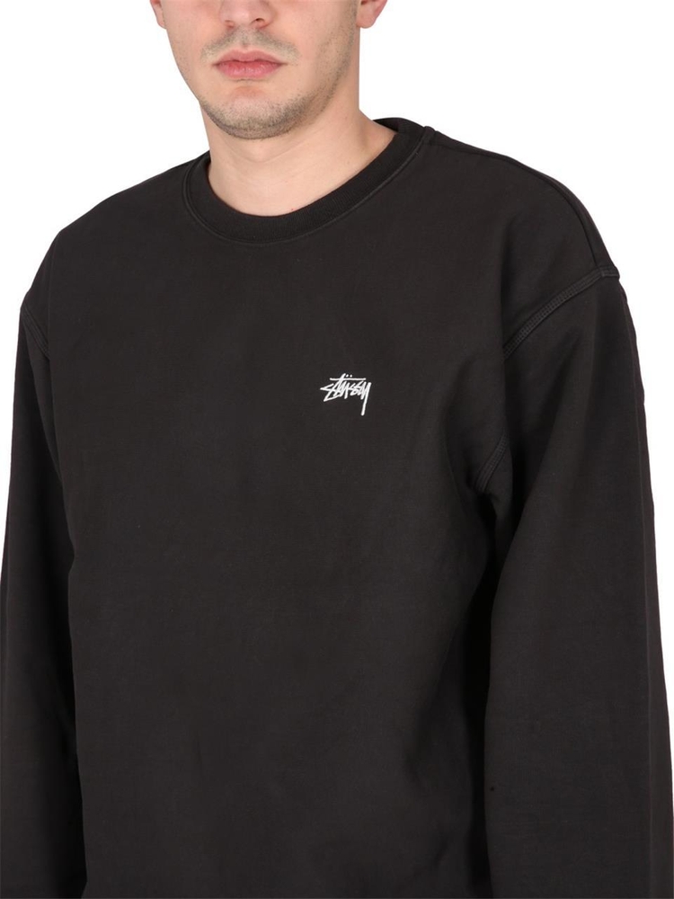 스투시 SS23 CREWNECK SWEATSHIRT 118480SP_BLAC BLACK