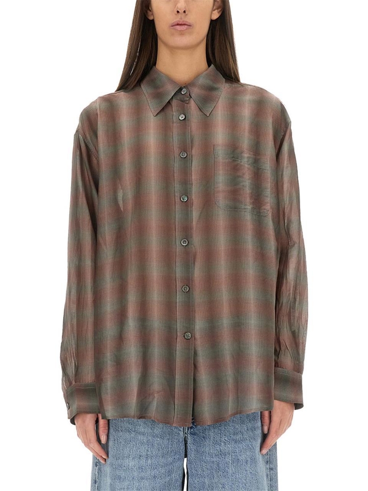 아워레가시 FW24 OUR LEGACY Shirt W4242FSC_SCREENCHECKSHEERCOTTONSILK BEIGE