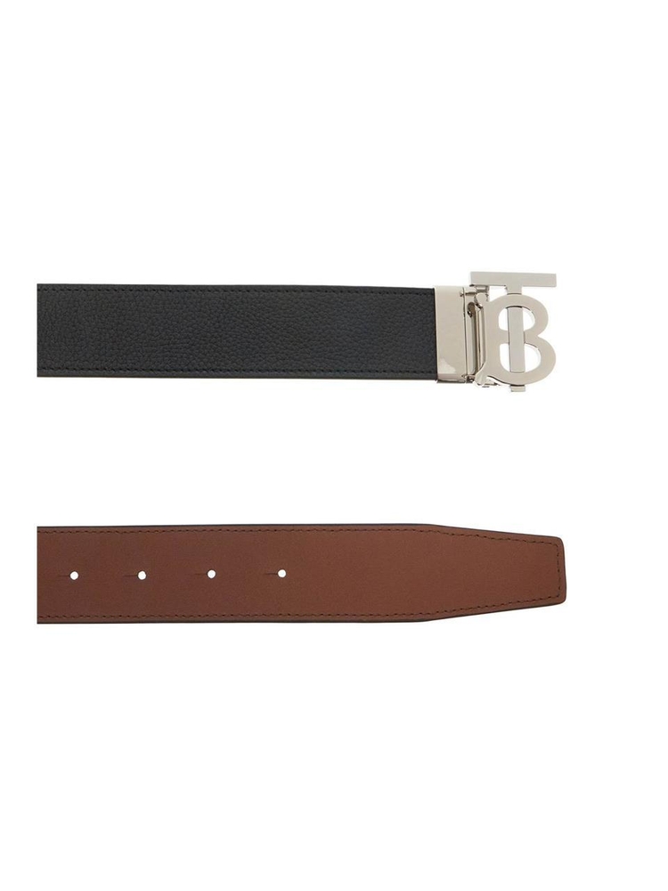 버버리 SS25 reversible tb belt 8043247 BLACK/TAN/SILVER