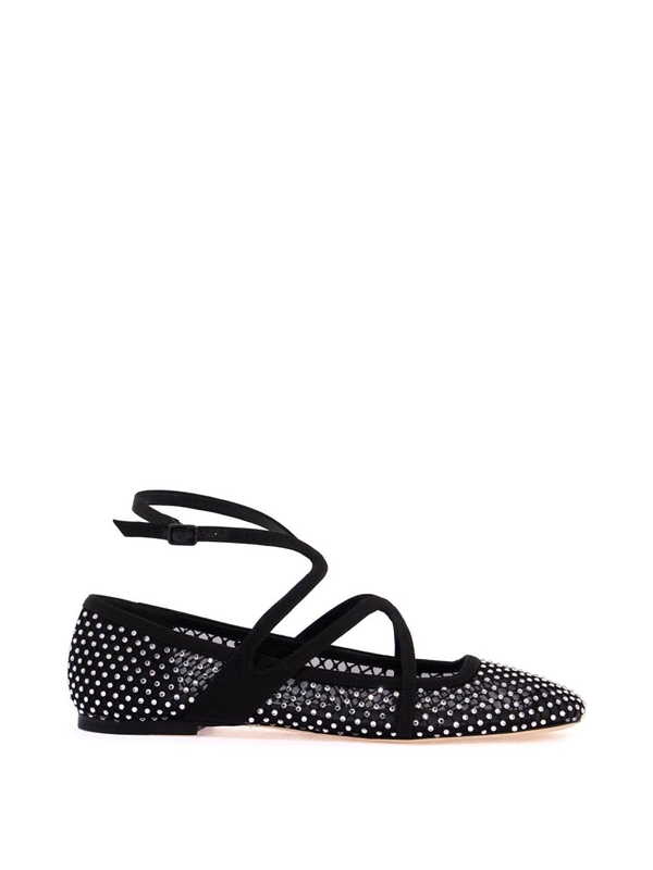 지미추 SS25 astoria ballet fl ASTORIA FLAT QHS BLACK CRYSTAL