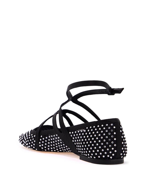 지미추 SS25 astoria ballet fl ASTORIA FLAT QHS BLACK CRYSTAL