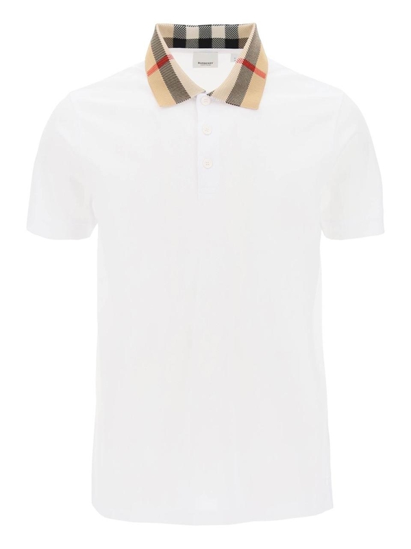 버버리 SS25 check collar cody polo shirt 8071621 WHITE