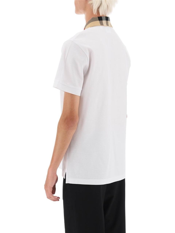 버버리 SS25 check collar cody polo shirt 8071621 WHITE