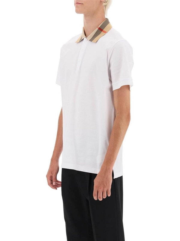 버버리 SS25 check collar cody polo shirt 8071621 WHITE