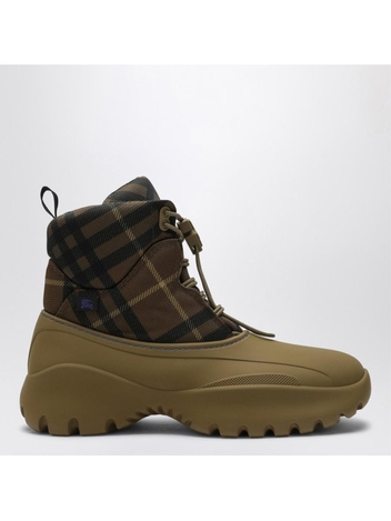 버버리 FW24 Burberry Scoot Trek ankle boot with Check pattern 8097178163868 Brown