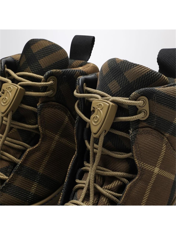 버버리 FW24 Burberry Scoot Trek ankle boot with Check pattern 8097178163868 Brown