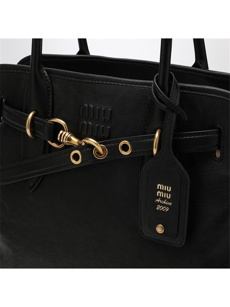 미우미우 SS25 Miu Miu Black nappa leather Aventure bag 5BG291OON2BBL Black