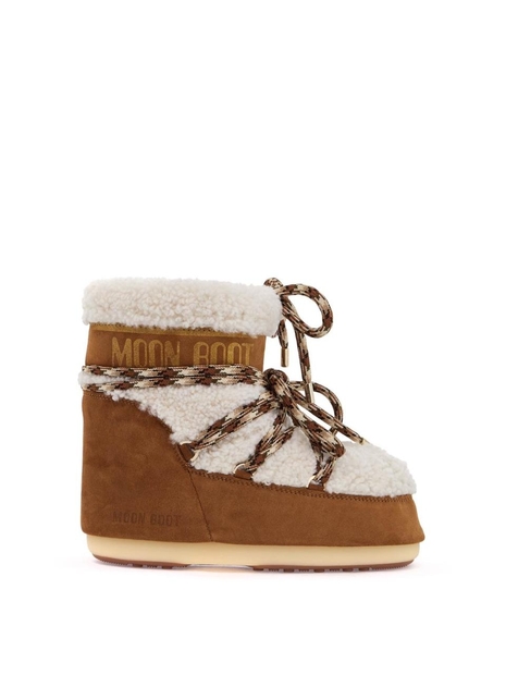 문 부츠 FW24 icon low shearling snow boots with 80D1409580 WHISKY/OFF WHITE