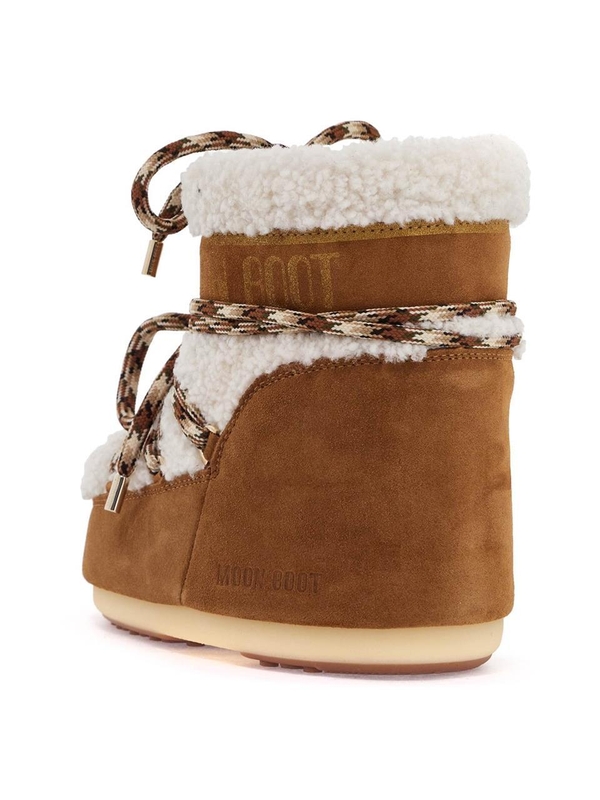 문 부츠 FW24 icon low shearling snow boots with 80D1409580 WHISKY/OFF WHITE