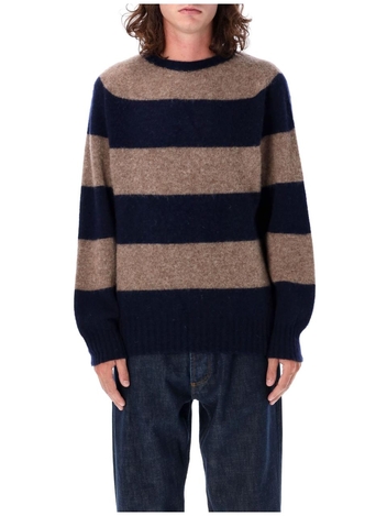 와이엠씨 FW24 YMC Sweaters P8XABNS NAVY STRIPE