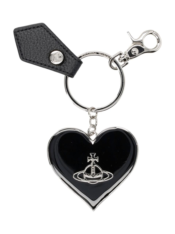 비비안웨스트우드 SS25 Vivienne Westwood Keychains 8203011WUOM0014N403 BLACK PU GRAIN