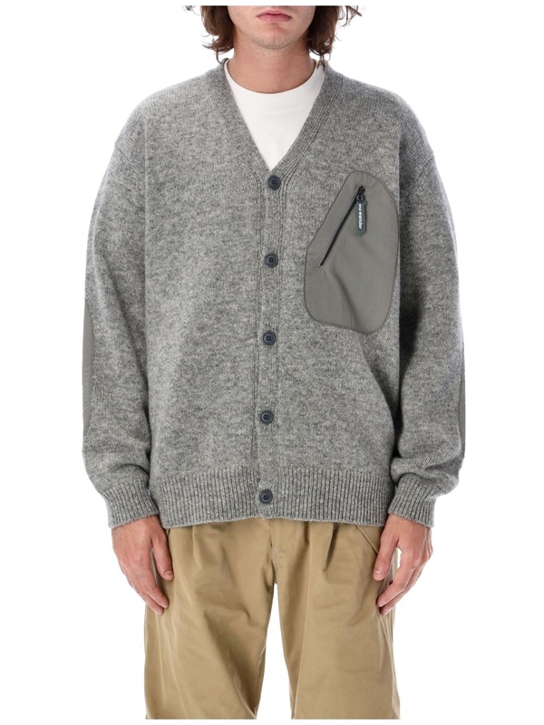 앤드원더 FW24 And Wander 62 Shetland wool cardigan Grey 5744284160020 Grey