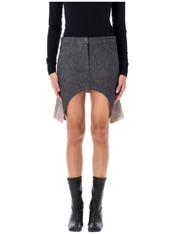 꾸레쥬 FW24 Courreges Reversed mini denim skirt 424DJU210DE00359011 DARK HEATER GREY