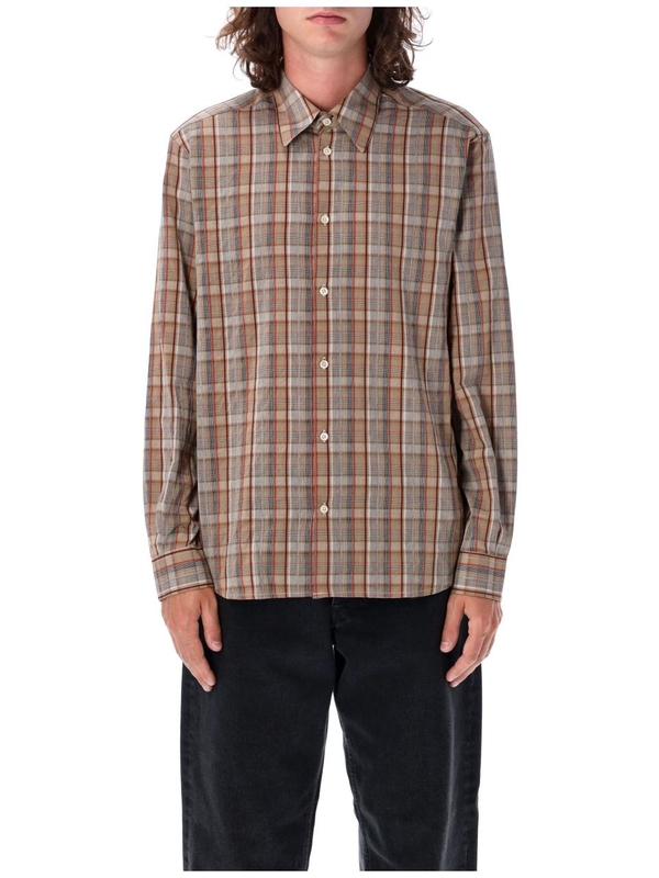 썬플라워 FW24 Sunflower Check Long Sleeve Shirt 1213160 LIGHT BROWN