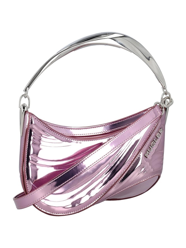 뮈글러 SS24 MUGLER Metallic Curve 01 Bag Pink SA00396873519 PINK/METALLIC