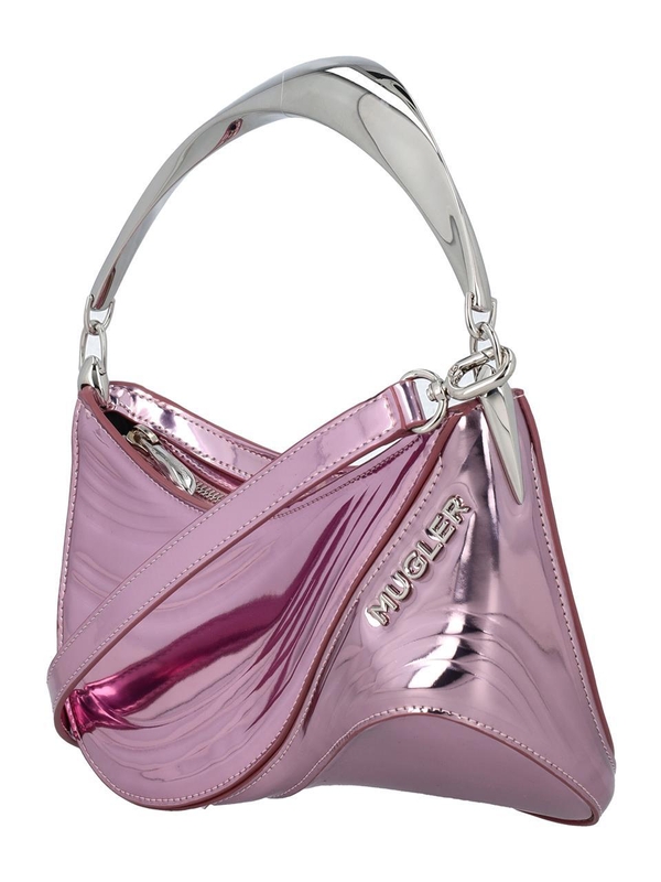 뮈글러 SS24 MUGLER Metallic Curve 01 Bag Pink SA00396873519 PINK/METALLIC