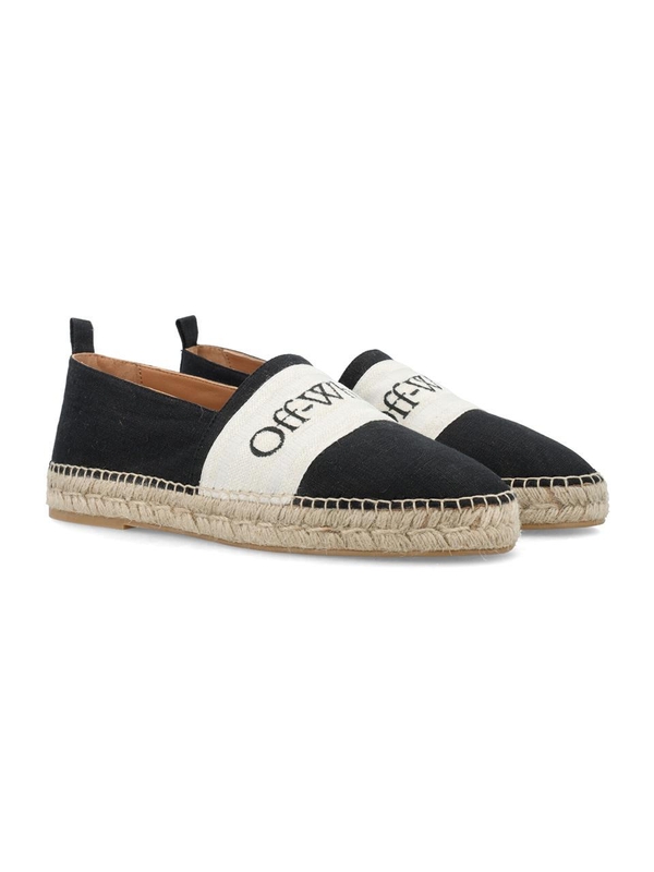 오프화이트 SS24 Off-White Linen and cotton blend Bookhish espadrillas Black OMIB010S24FAB0011010 Black