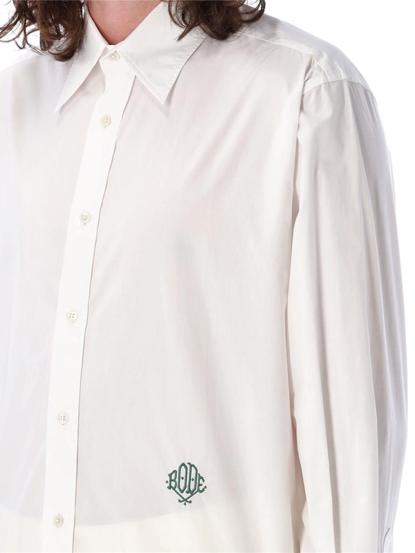 보디 SS24 BODE Monogrammed Poplin Shirt White MRS24SH012CWHITE White