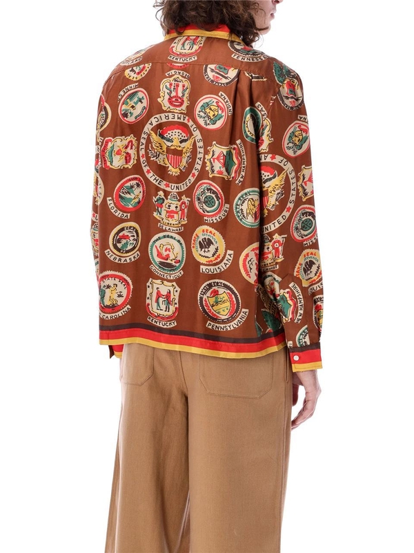 보디 SS24 BODE State Seal Long Sleeve Shirt MultiColour MRF23SH049MULTI MultiColour