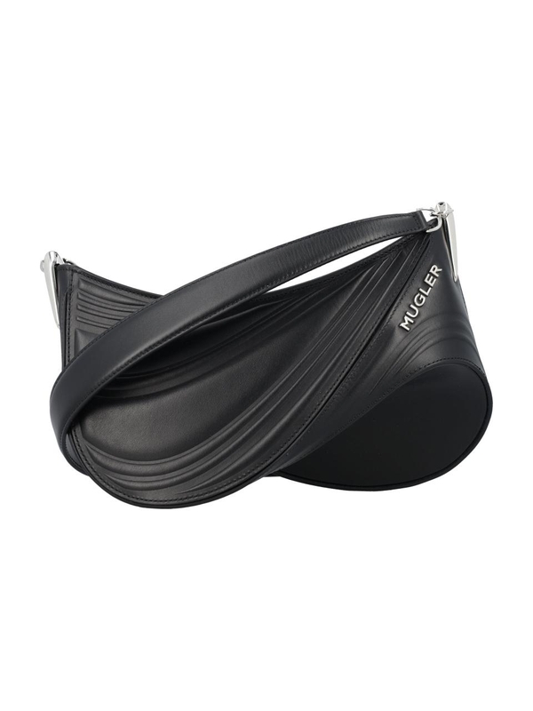 뮈글러 SS24 MUGLER embossed spiral curve 01 shoulder bag Black SA00069061999 Black