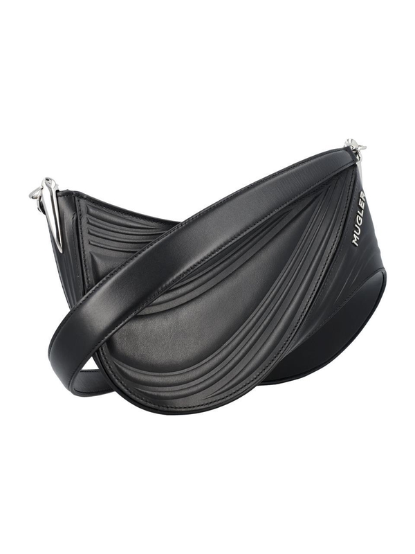 뮈글러 SS24 MUGLER embossed spiral curve 01 shoulder bag Black SA00069061999 Black