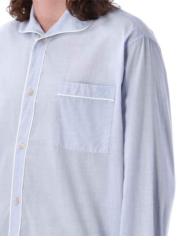 웨일스 보너 SS24 WALES BONNER Market Shirt Blue MS24SH01CO04500COLB Blue