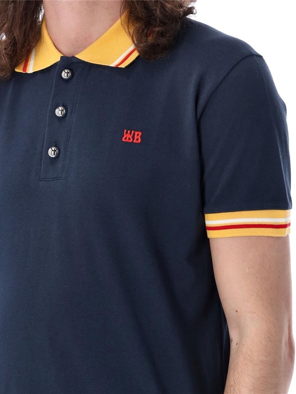 웨일스 보너 SS24 WALES BONNER T-shirts and Polos Blue MS24JE11JE05599PNAVY Blue