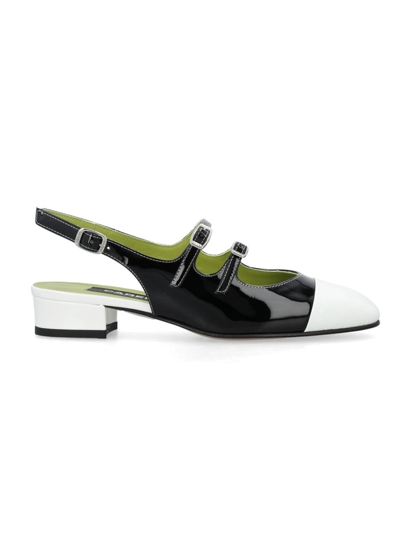 카렐 파리스 SS24 CAREL PARIS Abricot slingback Black 332214PATENTBLACK WHIT Black