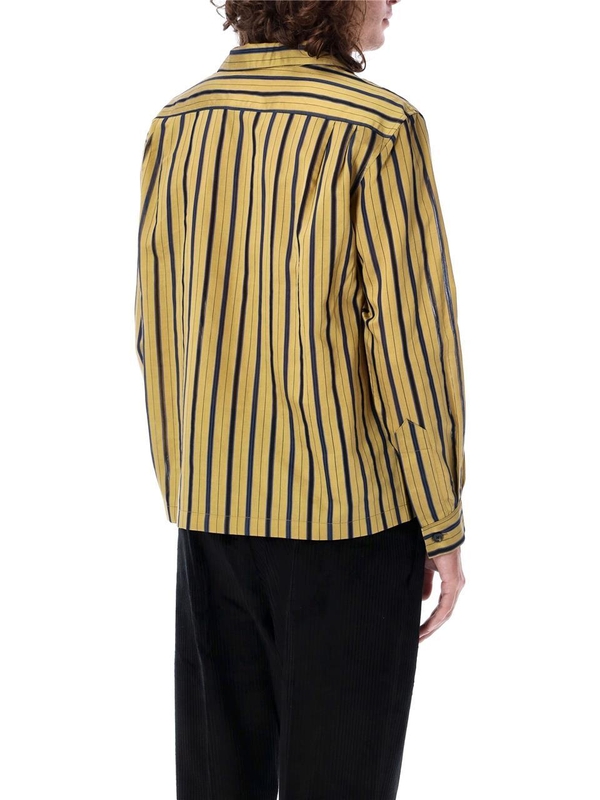 보디 SS24 BODE Alumni Stripe Long Sleeve Shirt Yellow MRF23SH076SYELLW Yellow