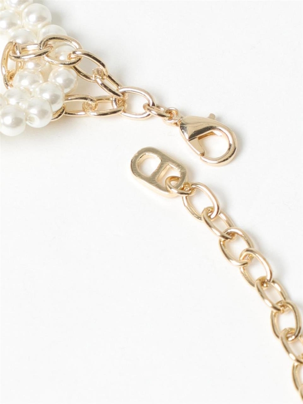 트윈셋 FW24 Twinset necklace in brass with synthetic pearls 242TA4050 11748 White