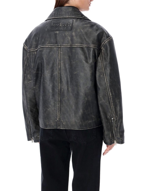 아크네 스튜디오 FW24 Acne Studios Leather Jacket A70183900 Black