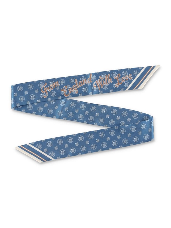 멀버리 FW24 Mulberry Scarfs VS4808050U916 Poplin Blue-Eggshell