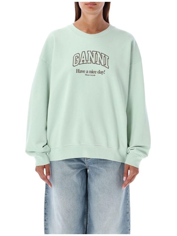 가니 FW24 GANNI Sweatshirt T39453654073 AQUA FOAM