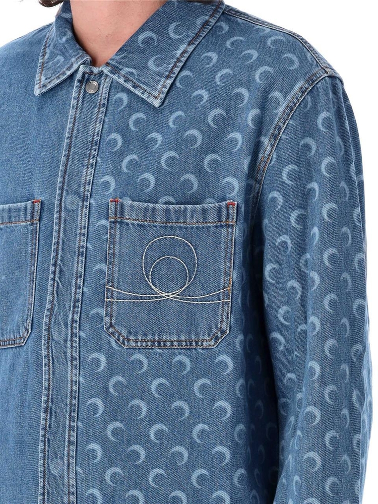 마린세르 FW24 MARINE SERRE Denim Jacket MSI033ACDEN0001BL05 Blue