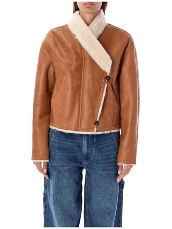 이자벨마랑 FW24 Isabel Marant Eriana Shearling Cropped Jacket MA0261FAB3A01I11CN CINNAMON