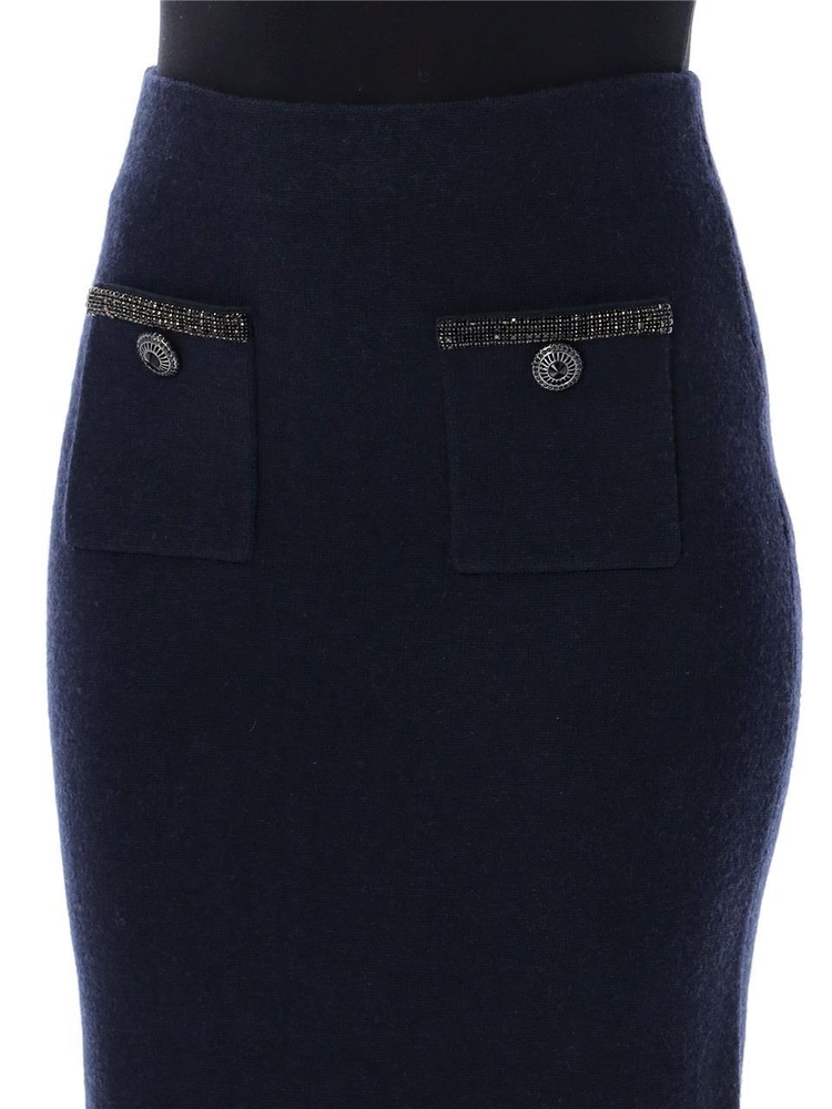 셀프포트레이트 FW24 SELF PORTRAIT Compact wool midi skirt Blue AW24168MSKBLNAVY Blue